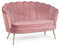 Decor Space Divano in velluto Giliola Poltrona a conchiglia con piedi ottone (Divano, Pink)