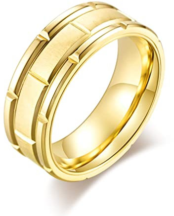 Banemi Finger Ringe Men, Rocker Schmuck Herren Edelstahl Zeichnungskombination Komfort Fit Männer Jubiläumsgeschenke Freund Größe 67 (21.3)