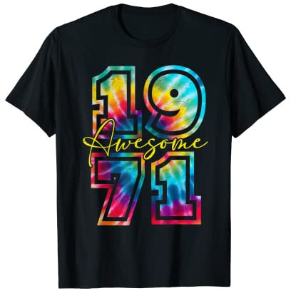 Awesome Since 1971 Retro Krawatte zum 50. Geburtstag 50 Jahre T-Shirt