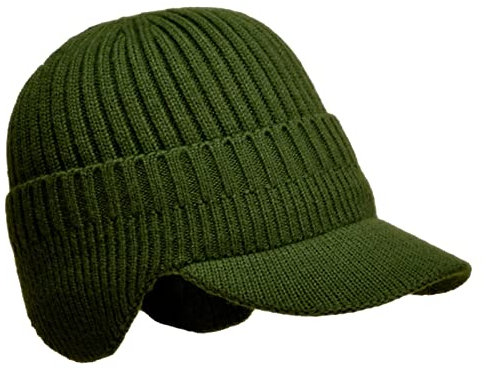 Botiniv Beanie-Mütze mit Ballonmütze - Winterwarme, dick gestrickte Beanie-Mütze mit Visier | Warme Ohrenklappen-Mütze, gestrickte Ballonmütze, Wintermütze mit Visier für Männer im Freien