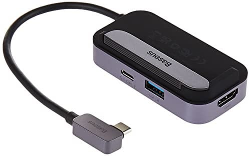 Baseus HUB for Smartphones and Tablets PadJoy 6-in-1 (USB 3.0, HDMI 2.0 4K 30Hz, Type-C Female 100W, SD/TF Reader, 3.5 mm Jack Socket) with Type-C Output, Gray (WKWJ000113)