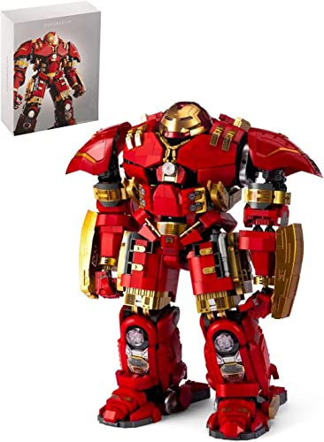 Auforua Hulkbuster Modellbausatz mit LED-Beleuchtung, 4123 Teile groß MOC Klemmbausteine Hulkbuster UCS Set, Technik Hulkbuster Bausatz