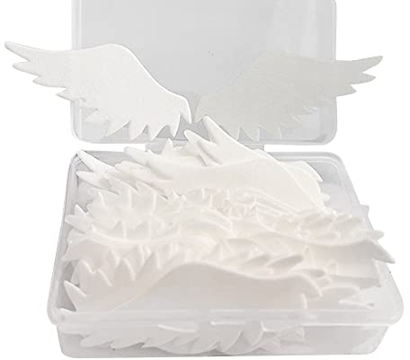 Essbare Weiß Engelsflügel Tortendeko 60 Stück Essbare Engelsflügel Kuchen Dekoration Cupcake Topper, Blumen Kuchen Topper Geburtstag Blumen Cupcake für Hochzeit Geburtstag Baby Shower Partyzubehör
