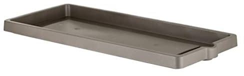 MONDO VIRO Base para macetas redondas y rectangulares de varios tamaños y colores, de polipropileno o resina (rectangular, 75 x 33,5 x 4,5 cm, madera de capuchino)