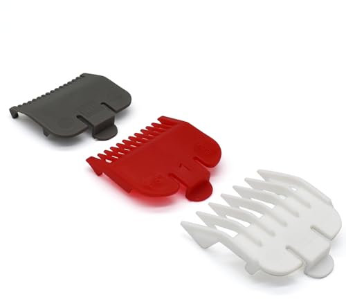 3 Stück Professionelle Farbcodiert Schutzkämme Ersatz-Führungskämme, 1,5 mm, 3 mm, 4,5 mm, 1/16, 1/8, 3/16 kompatibel mit Wahl Standard Full-Size Magic Clip Senior Super Taper Haarschneidemaschinen