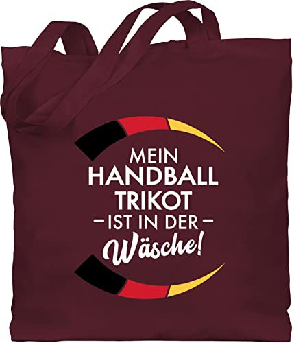 Shirtracer Baumwolltasche - 2024 - Mein Handball Trikot ist in der Wäsche - Handball WM EM Witzig Spruch Lustig Trikot Ersatz - Unisize - Bordeauxrot - ball handball+sprüche 2022