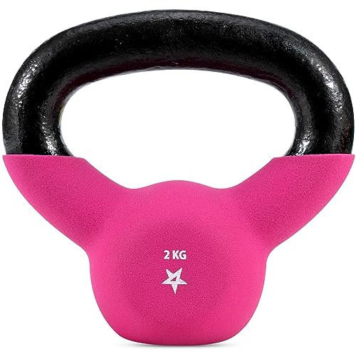 Yes4All DLKP Neopren beschichtete Kettlebell, Krafttraining Kettlebells - 2KG Rose