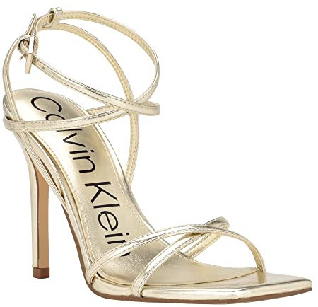 Calvin Klein Damen Tegin Sandale mit Absatz, Gold, 38 EU
