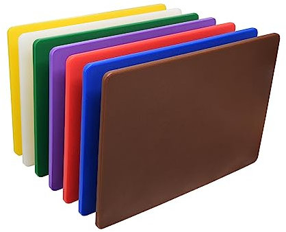 7X eZone Chopping Boards 45x30cm Colour Coded Catering Food Prep Cutting Boards