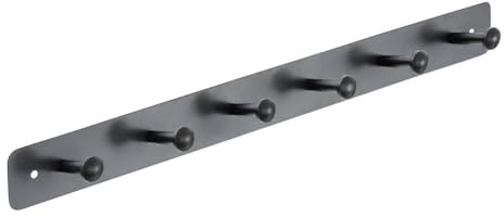 5 five simply smart 5five Kleiderhaken mit 6 Haken, Metall, Schwarz