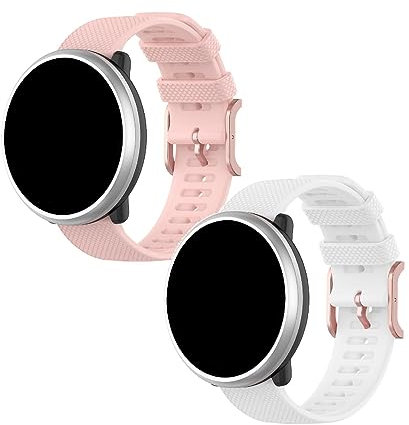 KAREN66 2 Pack Bracelet Compatible avec Polar Pacer Pro, Sport Bande Respirant pour Pacer/Ignite 3/2/Unite Hommes et Femmes (Rose/Blanc)