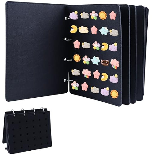Pin Display Holder,Enamel Pin Display Pages Pin Carrying Case,Page-flip Brooch Pins Collection Storage Organizer Case,Display Stand for Store 180+ Pins with 8 Pages (Pins Not Included) (Black)