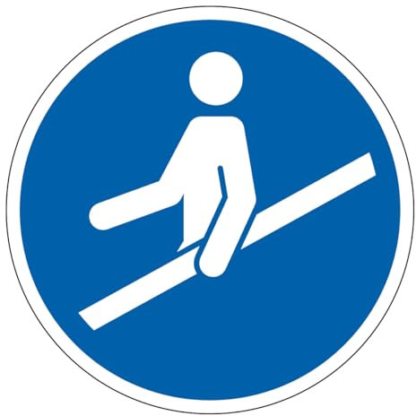 M012 - Handlauf benutzen - Schild und Pflichtbeschilderung - Abmessungen nach Wahl- Norm ISO 7010