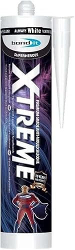 Bond It Xtreme Anti Mould Sanitary Silicone Sealant Kitchen Shower Wet Bathroom 310ml (White)