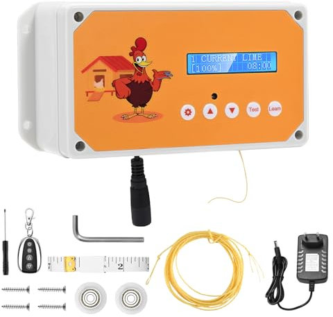 Elektrische Hühnerklappe, Couleeur Automatische Hühnerklappe mit Timer und Fernbedienung, Hühnerklappe Automatisch Batterie oder Netzbetrieb, Hühnertür Automatisch für Sichere Hühnerhaltung, Ohne Tür