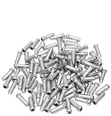 Kisangel Aluminum Alloy Brake Cable End Caps for Bike Cable Ferrules 100Pcs Durable Bike Brake Covers for Road and Mountain Cycling Components