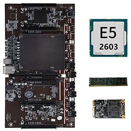 QUR Scheda madre X79 H61 BTC Miner 5X Pcie Support 3060 3070 3080 Scheda grafica con E5-2603 CPU Recc 8G Ddr3 Memoria 120G Ssd
