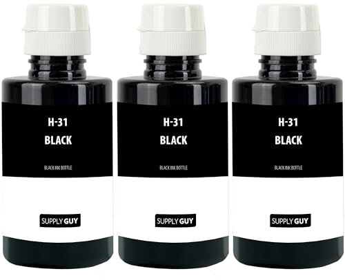 Supply Guy XL Tinte kompatibel mit HP 32XL / HP 31 Schwarz passend für Smart Tank 5100 5105 5106 5107 7000 7005 7006 7300 7305 7306 7600 7605 7606 Smart Tank Plus 550 555 558 559 570 655 (3 Flaschen)