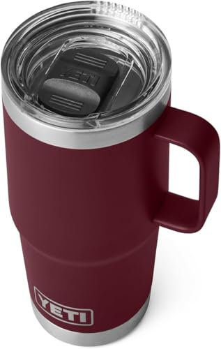 YETI Rambler Travel Mug, Stainless Steel Vacuum Insulated Mug with Stronghold Lid, Wild Vine Red, 20 oz (591 ml)