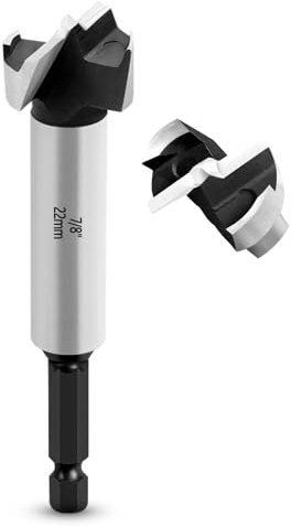 NICAVKIT 22mm Mèche Forstner Foret à Ailettes Plates, Foret à Bois Multi-Dents, Meche Bois Avec tige hexagonale Pour Le Perçage Dans Le Bois, Le Plastique, Le Contreplaqué