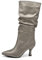 IF FASHION Stivali Alti Eleganti Arricciati Morbidi A Punta Con Tacco a spillo Da Donna MP413-5 argento antico (bronzo) N.39