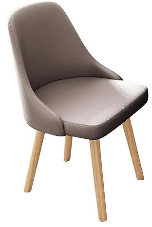 FLEPYHB Schreibtischstuhl für das Homeoffice, Drehbarer Esszimmerstuhl, Küchenstuhl mit Holzbeinen, Schreibtischstuhl, gepolsterter Beistellstuhl ohne Armlehnen, Schminkstuhl, Leder-Lounge-Freizeits