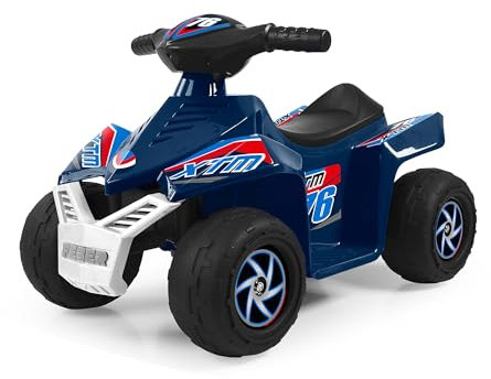 FEBER - Quad CE-Dark Blue 6V, Voiture électrique pour garçons et Filles de 18 Mois à 3 Ans, avec accélérateur, Roues pour stabilité, jusqu'à 40 Min d'autonomie, Chargeur Inclus, Famosa (FEN52000)