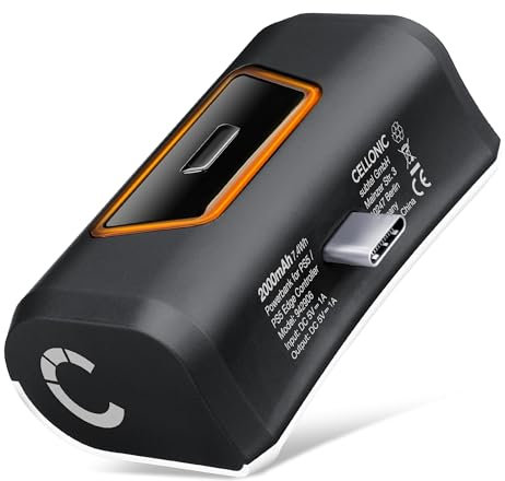CELLONIC Powerbank kompatibel mit PS5 DualSense-Controllern – 2000mAh kabelloses tragbares Ladegerät kompatibel mit Playstation 5-Controller - Schnellladung, 10–14 Stunden Akkulaufzeit, USB-C-Kabel