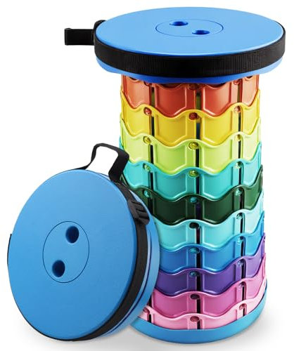 Hisdricus sgabello pieghevole portatile, sgabelli pieghevoli regolabile in altezza, portata 180 kg, sedia pieghevole campeggio per pesca, giardino, viaggio, barbecue