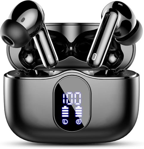 Bluetooth Kopfhörer, Kopfhörer Kabellos Bluetooth 5.4 Sport In Ear Kopfhörer mit 4 Mikrofon, 40 std Spielzeit, LED-Anzeige, ENC Lärmreduzierung, Tiefer Bass Ohrhörer für Arbeit und Studium