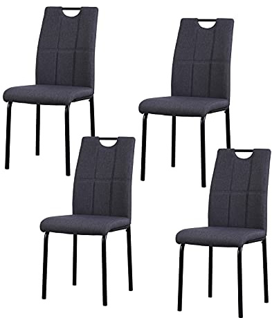 HTI living Esszimmerstuhl Denton Webstoff Grau 4er-Set Polsterstuhl