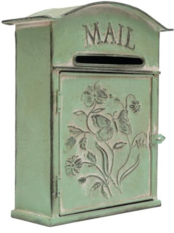 Vintage Außen Briefkästen Wandbriefkasten Schmetterling Blumen Muster Postkasten