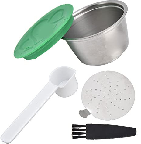YUEYASHUX Wieder verwendbare Kaffee-Kapsel-Tasse Harmloser Edelstahl-Kaffeekapsel-Filter für Kaffee-Kapsel-Maschine Mini Me Einzigartiges Deckel-Design verchromte