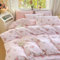 Tospass Blumen Bettwäsche 135x200cm Rosa Grün Floral Mädchen Wendebettwäsche-Set Deckenbezug Blumenmuster Mikrofaser Kinderbettwäsche 1 Bettbezug mit Reißverschluss 1 Kissenbezug 80x80cm