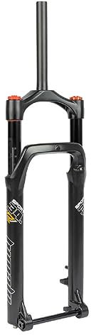 AADDFDD Fourche à Suspension pour VTT 26 Pouces, pneus 5,0 Pouces, débattement 100 mm, Fourche pneumatique Droite 1-1/8, axe traversant 15 x 150 mm, Verrouillage Manuel (Couleur : Noir 26
