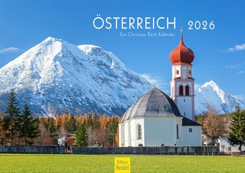 Edition Seidel Premium Kalender Österreich 2026 Format DIN A3 Wandkalender Steiermark Tirol Dolomiten Alpen Berge See Natur Christian Bäck