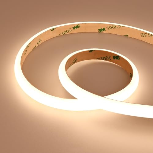JOYLIT PRO+ Diffuse LED Streifen 24V 3000K 5M Wasserdicht 3300LM/M Hell | Milchweiß Beschichtete, Unsichtbare LEDs, Nahtloses Licht, CRI 90+ Warmweiß, 256 LEDs/m, Dimmbar, Selbstklebend