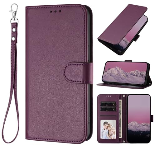 XINQCASE per iPhone 12 Mini, Custodia a Portafoglio in Pelle PU [Tracolla Staccabile], Flip Libro Custodia Cover per iPhone 12 Mini, Viola