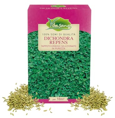 VitaSana Dichondra Repens – Semi per Prato Ornamentale 200g | Tappeto Erboso Selezionato in Purezza per 10m² | Prato Compatto, Nano, Senza Taglio, Resistente a Calpestio e Siccità