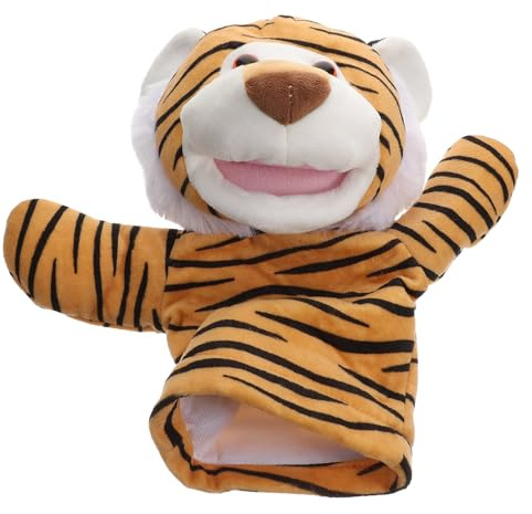Toyvian Große Tiger handpuppe mit Beweglichem Mund Plüsch Tierpuppe für Erwachsene Puppentheater für Fantasievolles Rollenspiel und Kreative Unterhaltung
