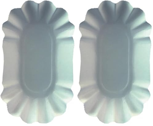 PAPSTAR 11273 250 Schalen Pappe Pure oval, 10.5 x 17.5 x 3 cm, weiß (Packung mit 2)