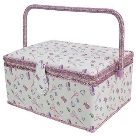 Rrlihjgu Nähkasten,Mit Mehreren Fächern Und Tragegriff Für Stauraum,Vintage-Print Nähzubehör Organizer - Für Frauen, Erwachsene, Anfänger, Profis, Nähen, Quilten, Häkeln, Handarbeiten