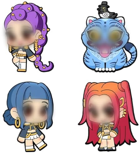 Lot de 4 broches fantaisie sur le thème du film d'anime, fermoir papillon, accessoire de décoration personnalisé
