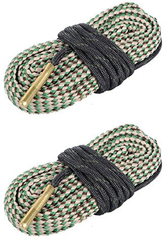 Sunny-JL 2 Stück Bohrungsreiniger Pistolenlaufreiniger .17 .22 9 mm 12 20Gauge Gewehr/Pistole/Schrotflinte Seil Reinigung Messingbürste Reinigungsschnur (G04: .30 Kal .308 30-06 .300 .303 & 7.62 mm)