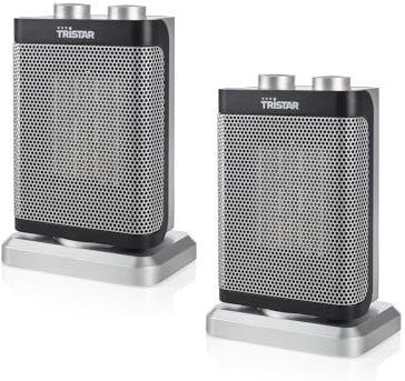 Riscaldamento elettrico in set da 2 pezzi, oscillante con funzione ventilatore, 3 livelli di potenza