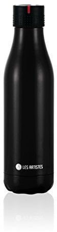 Les Artistes A-1965 Mug de Voyage, Acier Inoxydable, Noir, 6,8 x 6,8 x 25 cm