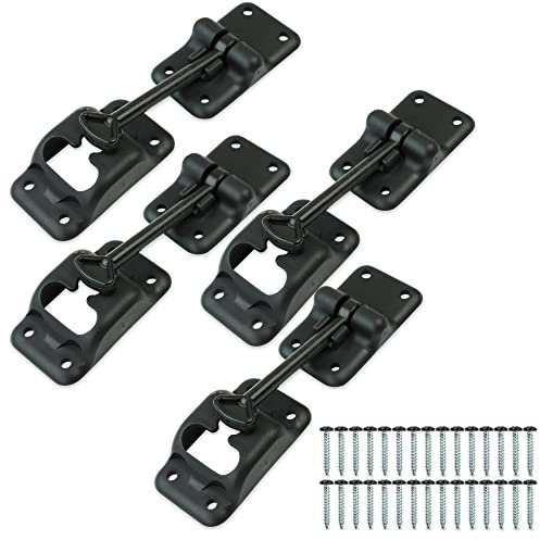 Leisure Coachworks Türhalter für Wohnmobile, T-Stil, 10,2 cm, für Riegelhalter, Wohnmobil, Anhänger, Ladungsluke, Schwarz, 4 Stück, 4 Stück
