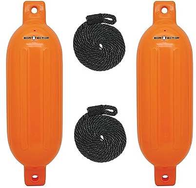 Extreme Max BoatTector 3006.7581 Aufblasbarer Kotflügel, 11,4 x 40,6 cm, Neonorange, 2er-Pack