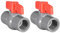 sourcing map 2Stk PVC Kugelhahn Wasserrohr Gewindeende G3/4 Innendurchmesser Rot Grau