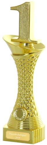 Pokal Zahl 1 Pokal DERVAL Siegerpokal Trophäe Gold mit Gravur